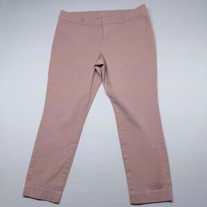 Old Navy Pixie Ankle Pants Womens 14 Dusty Rose Pink Slim Straight Stretch Twill